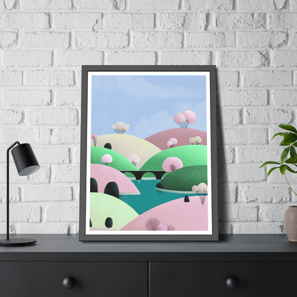 Spring Bridge - Framed Poster Wall Art