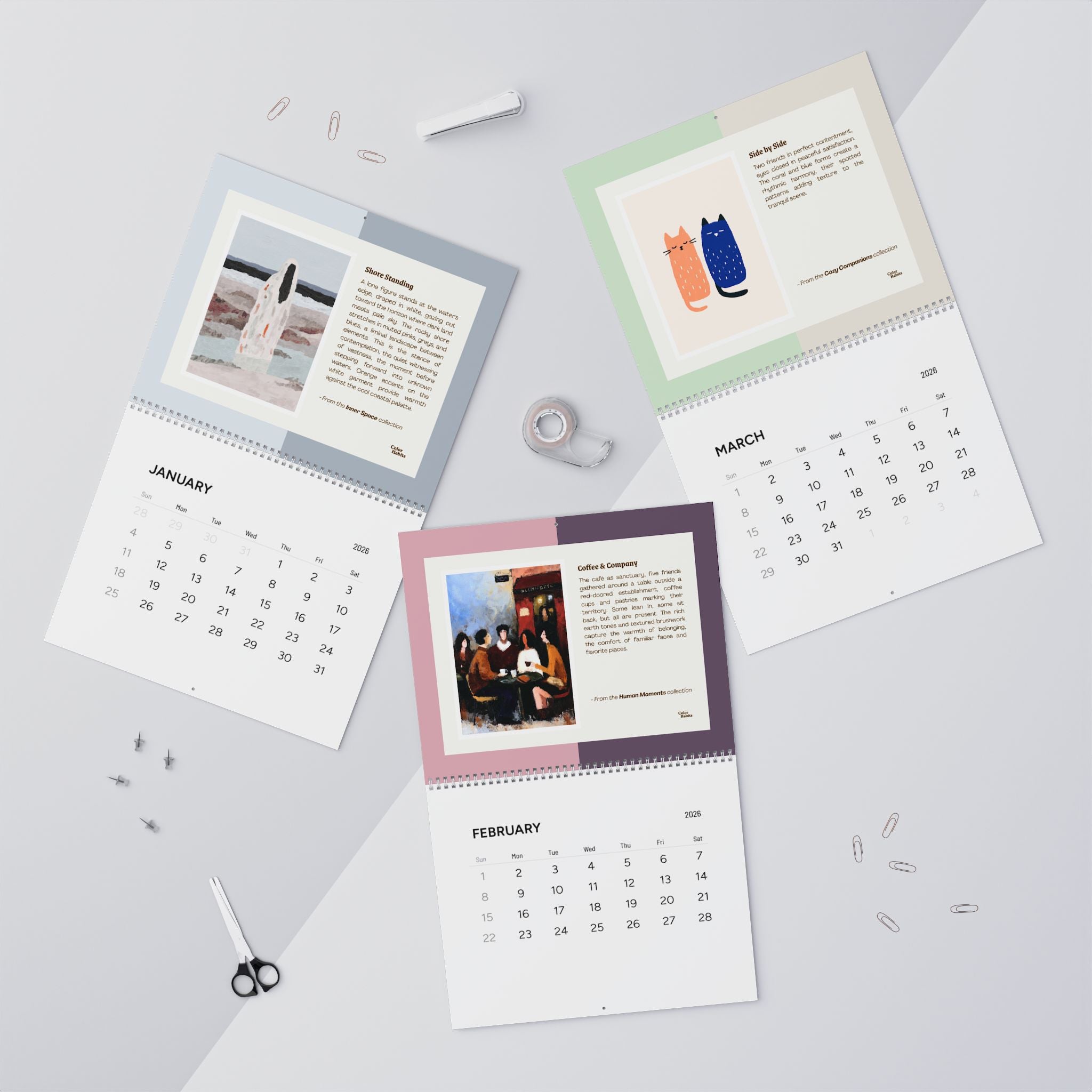 2026 Color Habits Art Calendar (Wall) - A Year of Memories & Color Stories