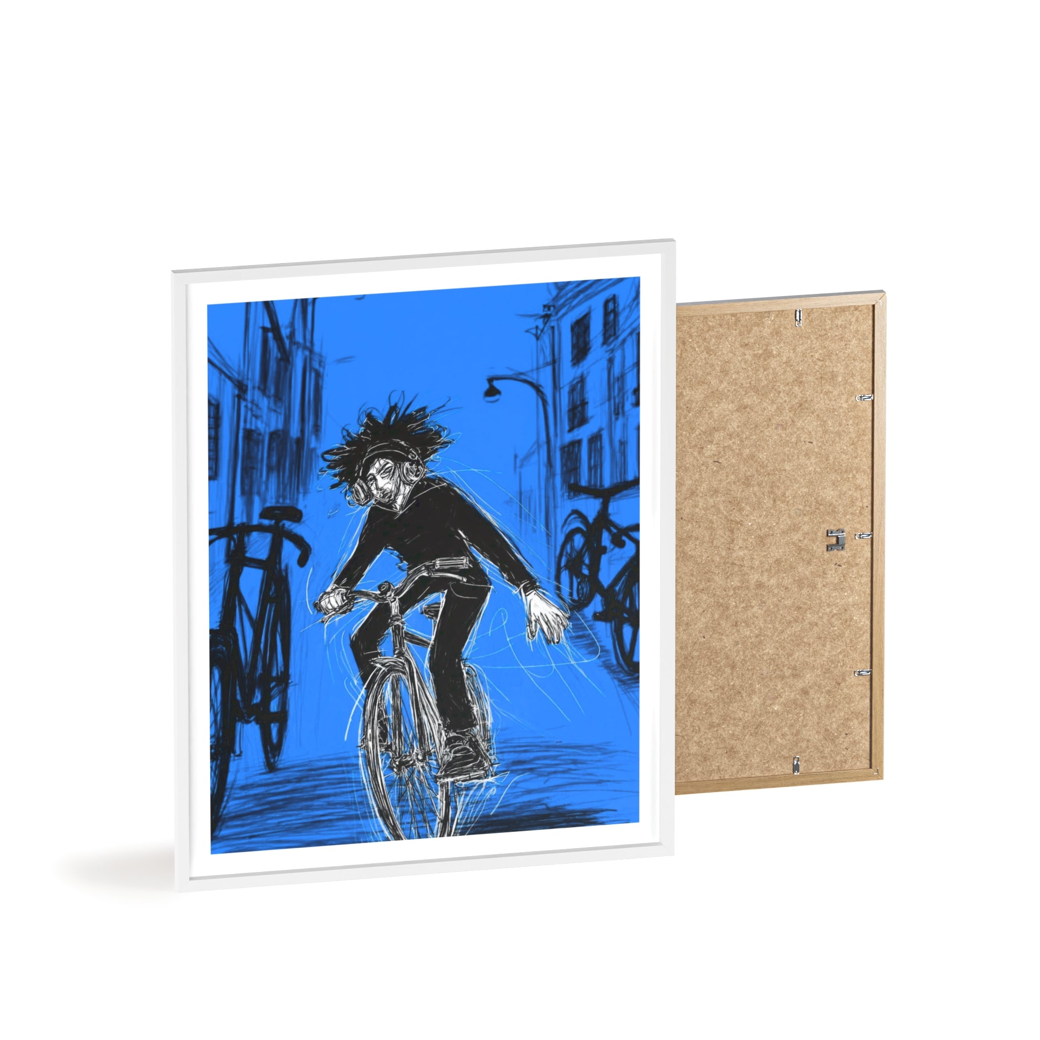 Blue Hour Rider - Framed Art Print