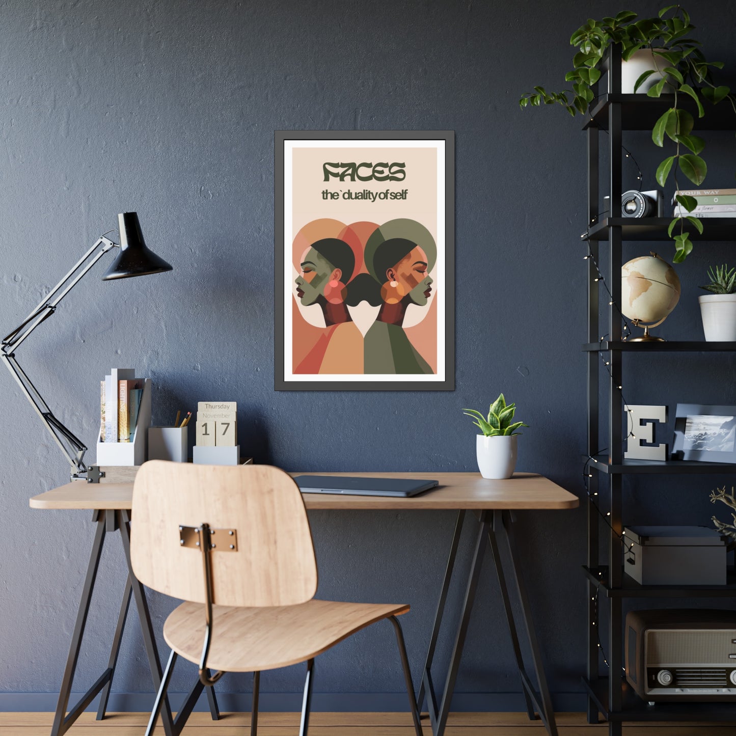 Faces (The Duality of Self) - Framed Poster Print