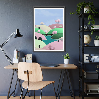 Spring Bridge - Framed Poster Wall Art