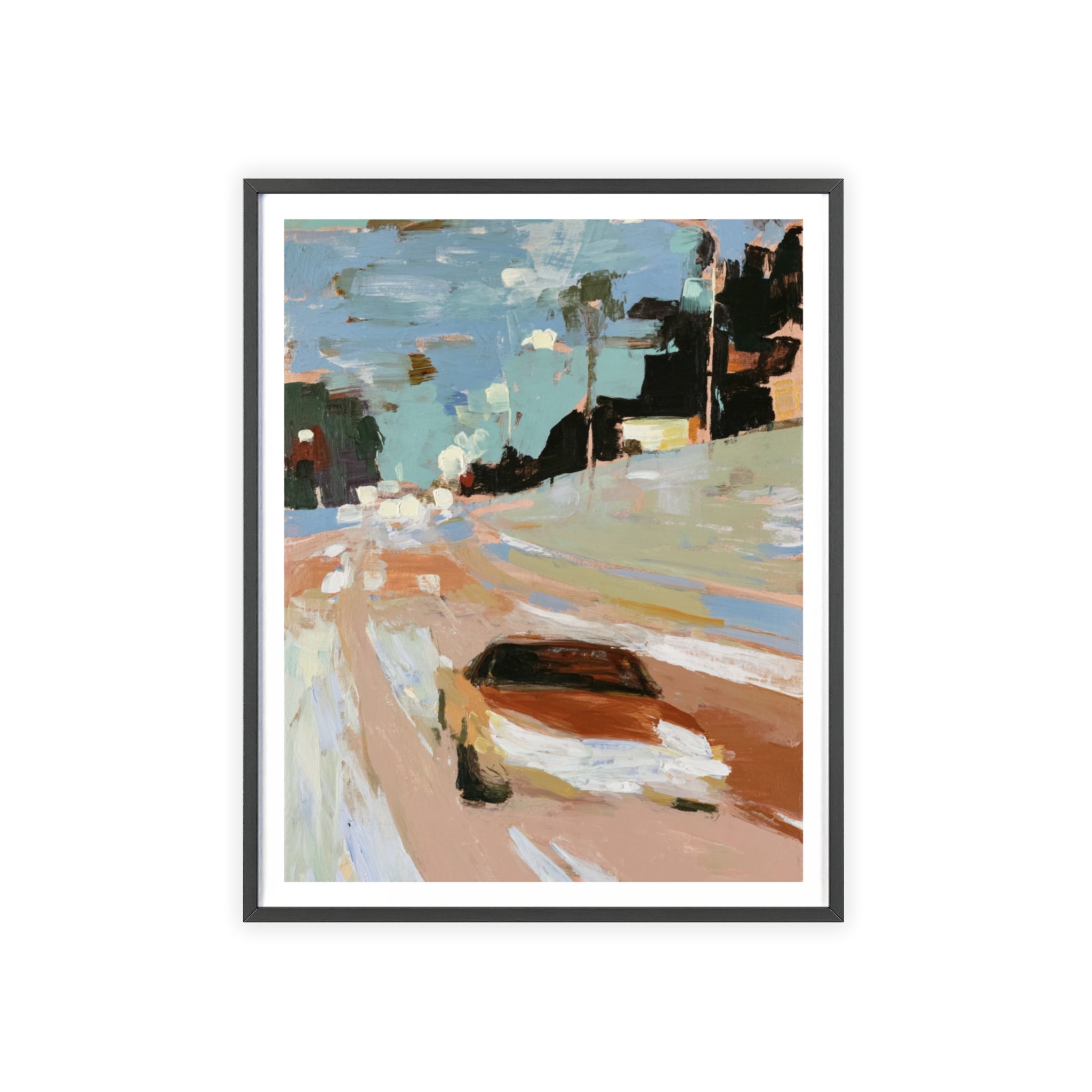 Evening Headlights - Framed Art Print