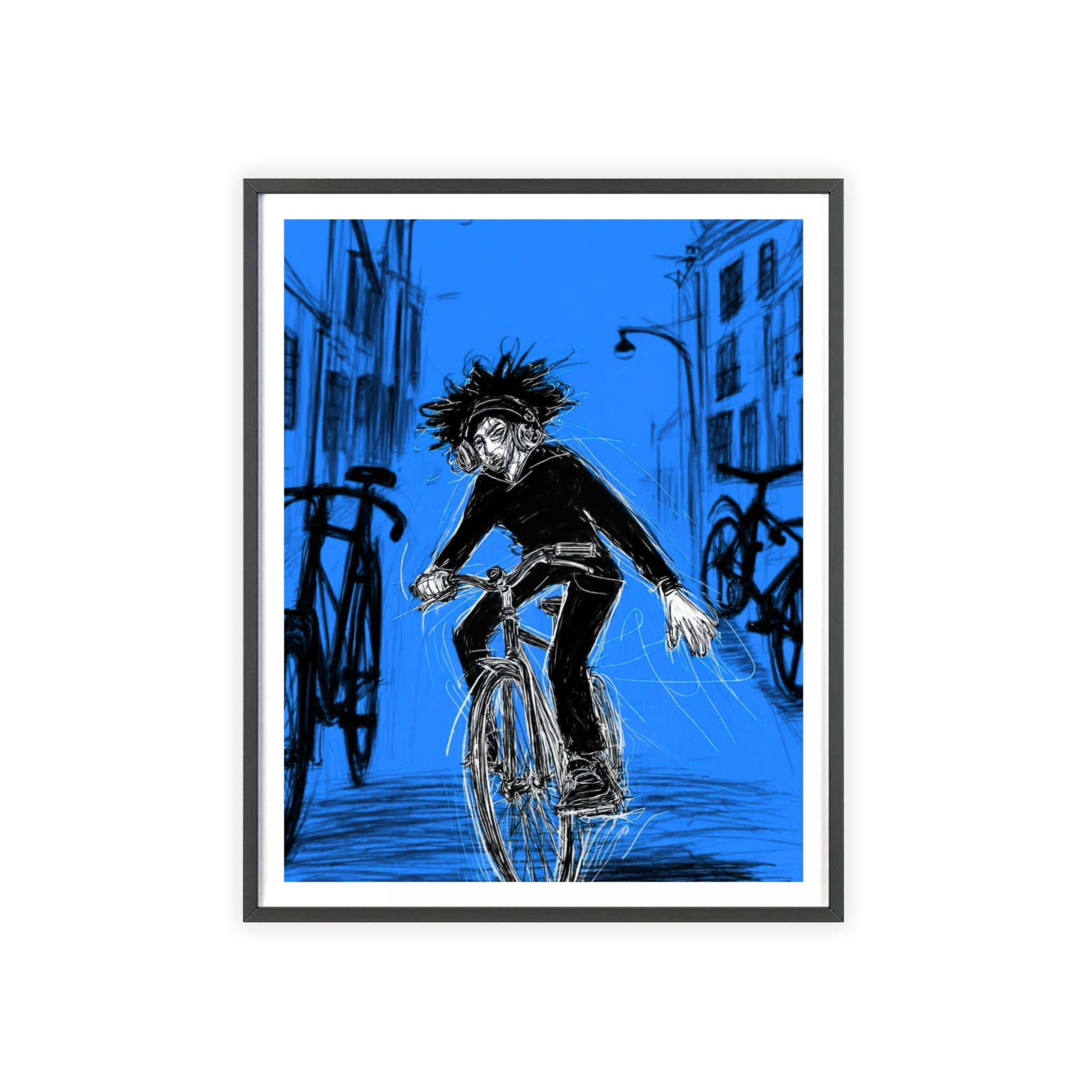 Blue Hour Rider - Framed Art Print