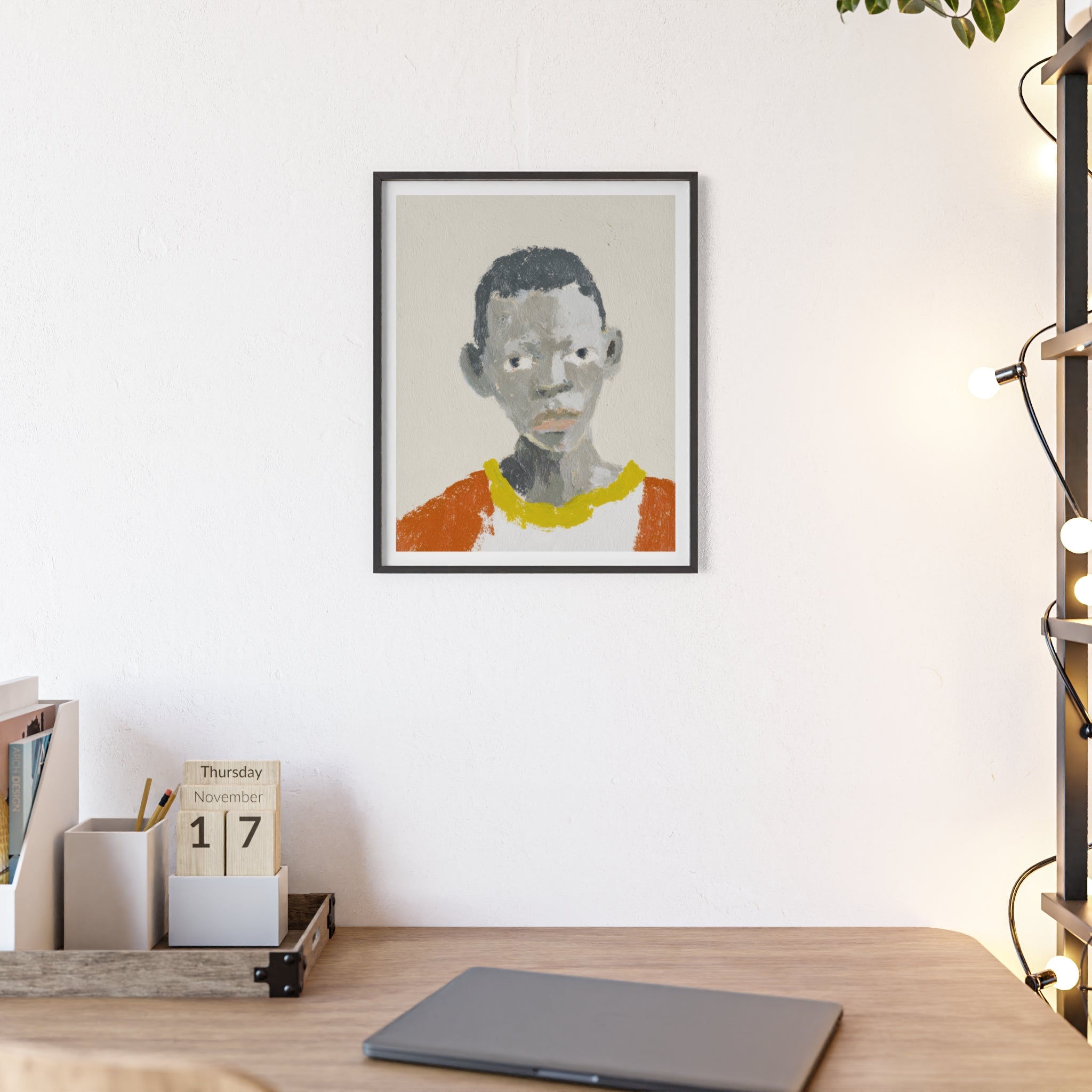 Chartreuse Accent - Framed Art Print