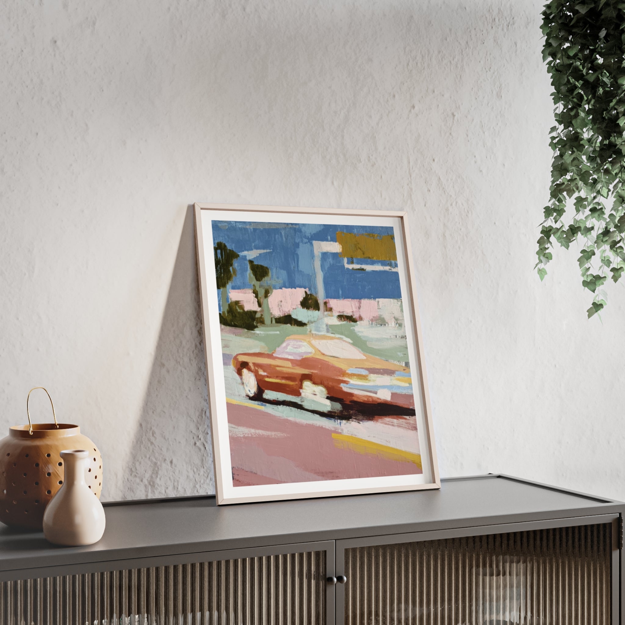 Turquoise Sky Drive - Framed Art Print