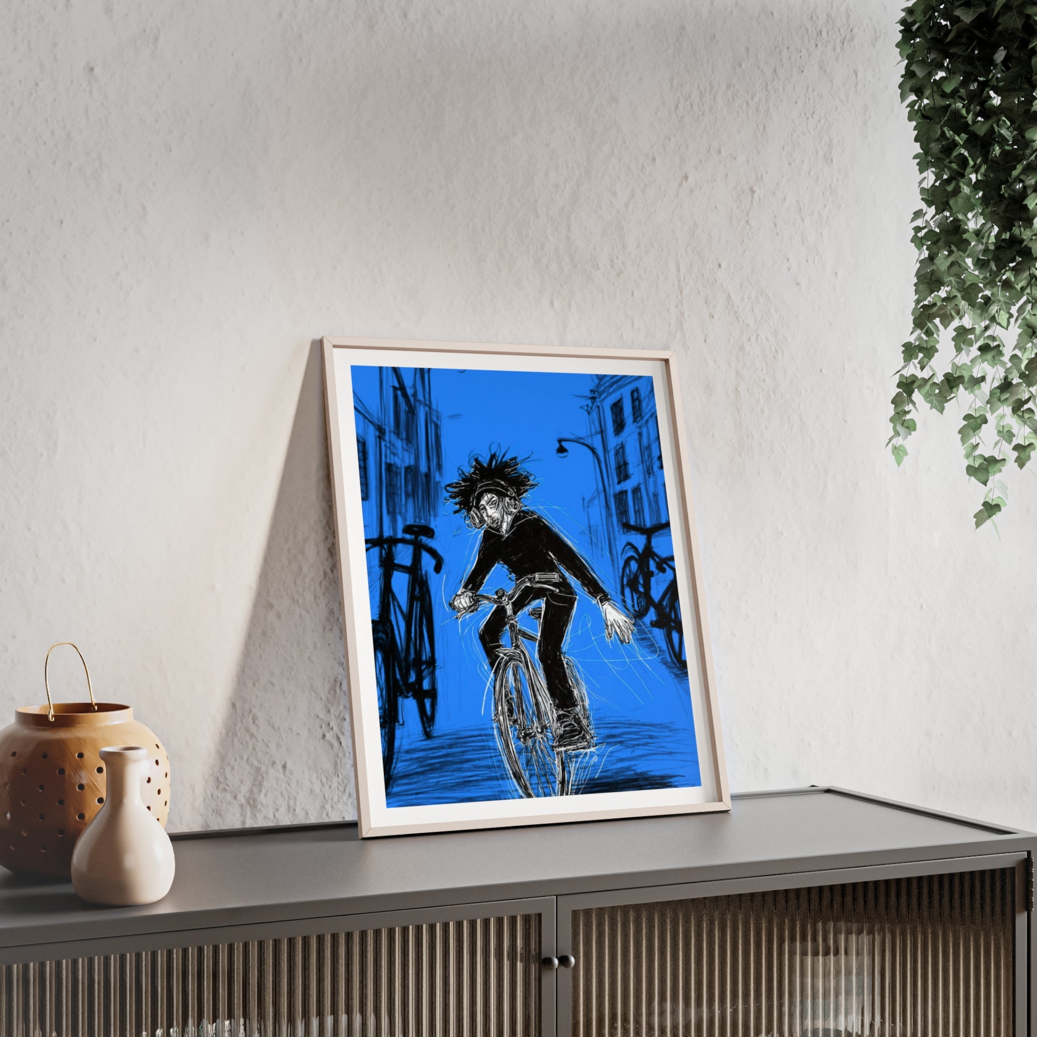 Blue Hour Rider - Framed Art Print