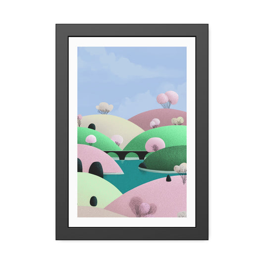 Spring Bridge - Framed Poster Wall Art