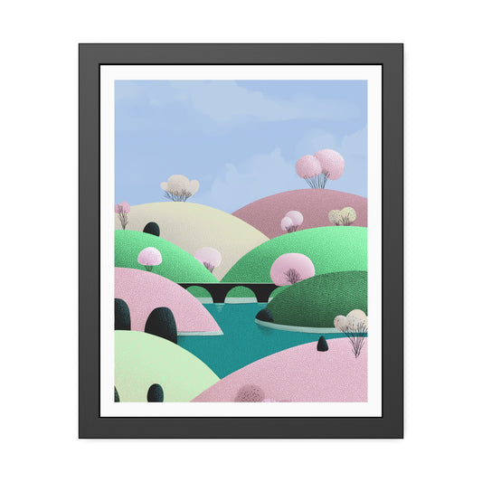 Spring Bridge - Framed Poster Wall Art