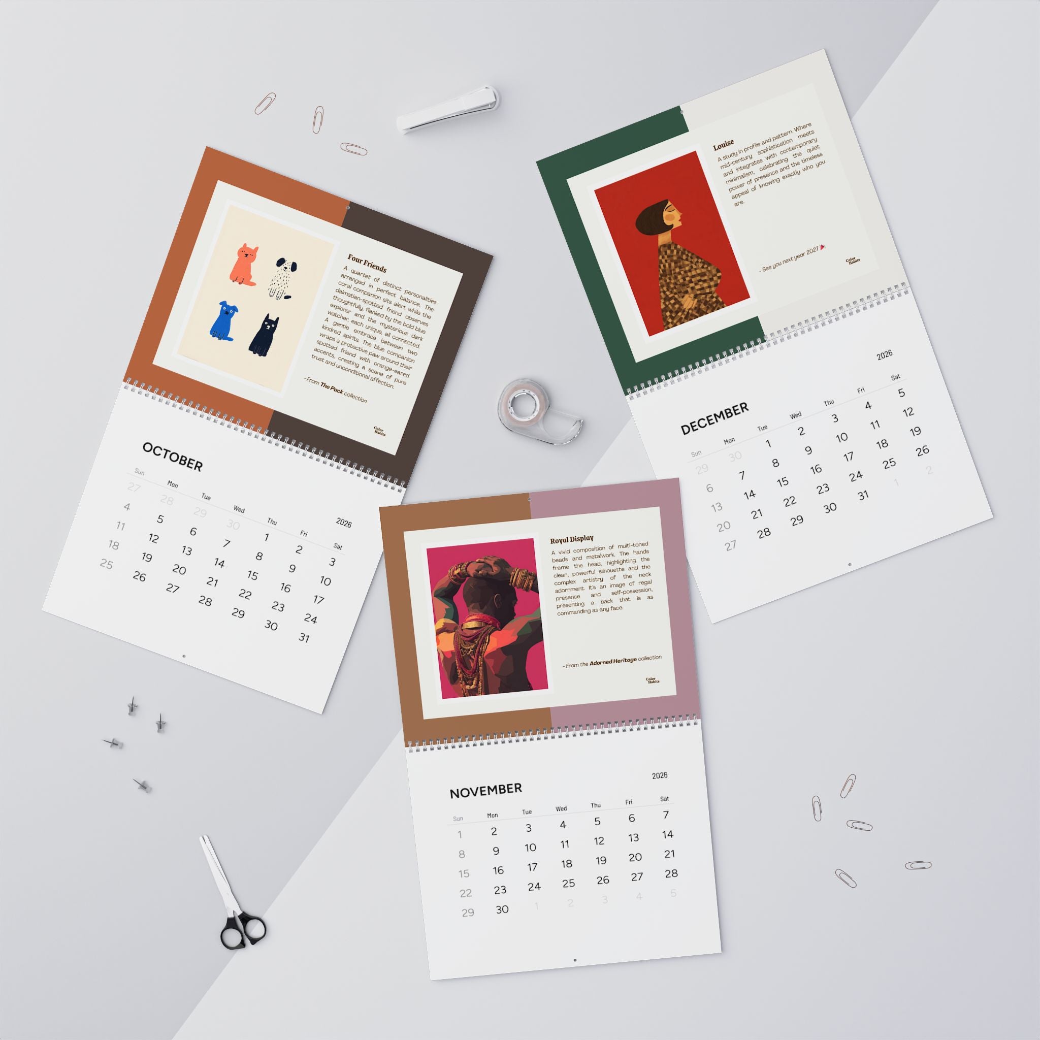 2026 Color Habits Art Calendar (Wall) - A Year of Memories & Color Stories